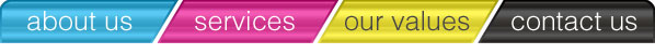 Please click on site navigation to link to about us page, services page, our values page and contact us page.